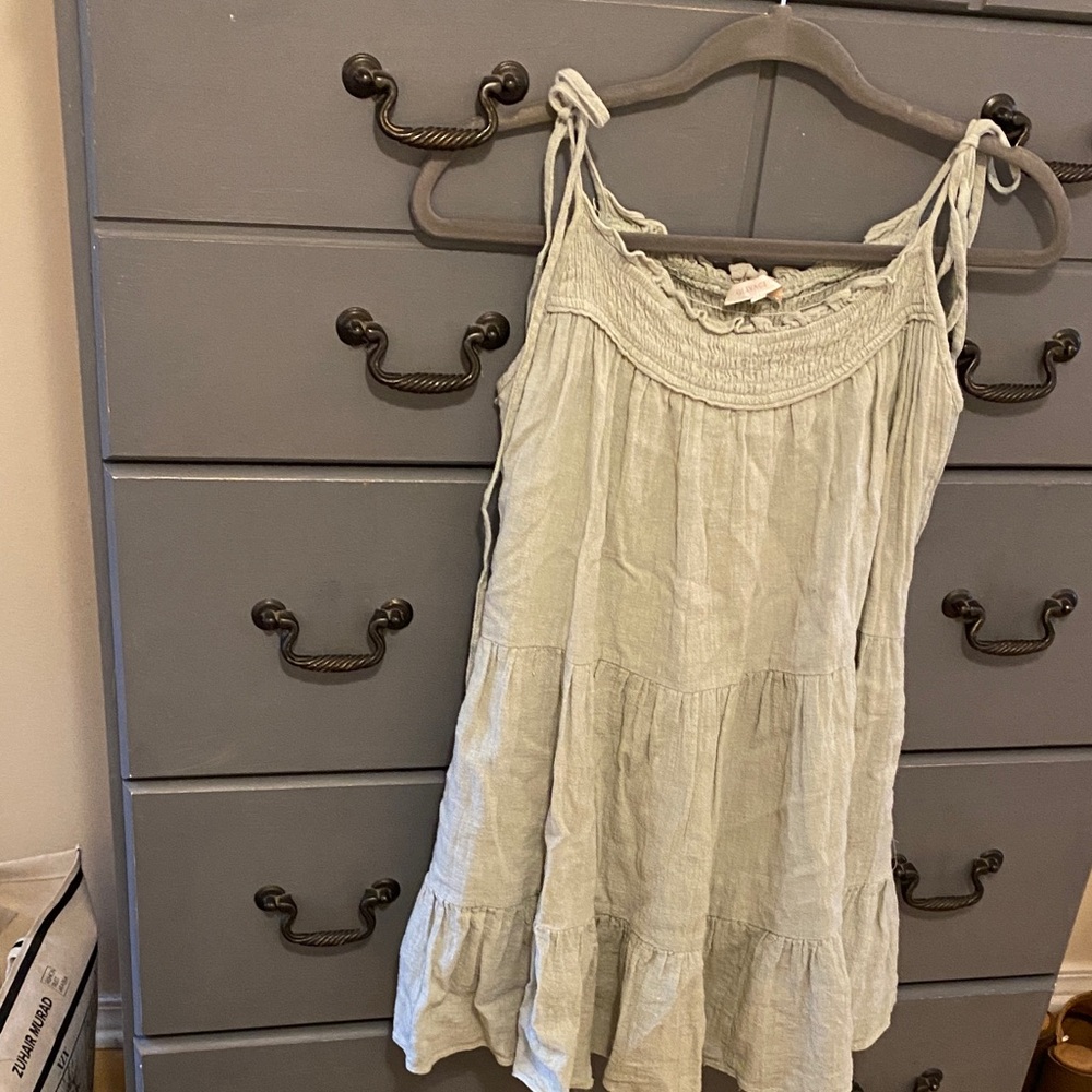 Olivaceous Light Green Mini Dress